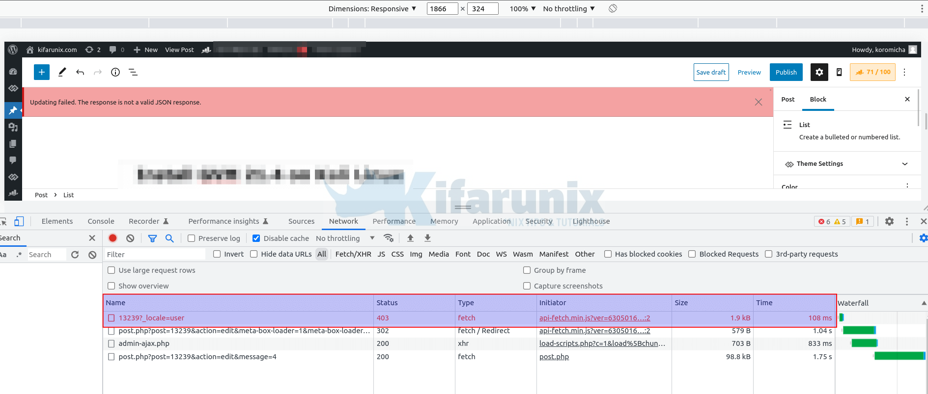 WordPress:更新の修正に失敗しました。 応答は有効なJSON応答ではありません2 修正更新に失敗しました。 応答は有効なJSON応答ではありません